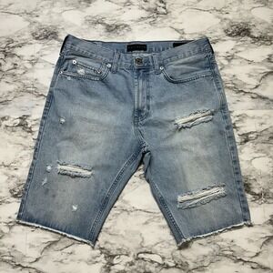 Bullhead Denim Co‎ Women's Shorts Size W32 x 11" Inseam Blue Distressed